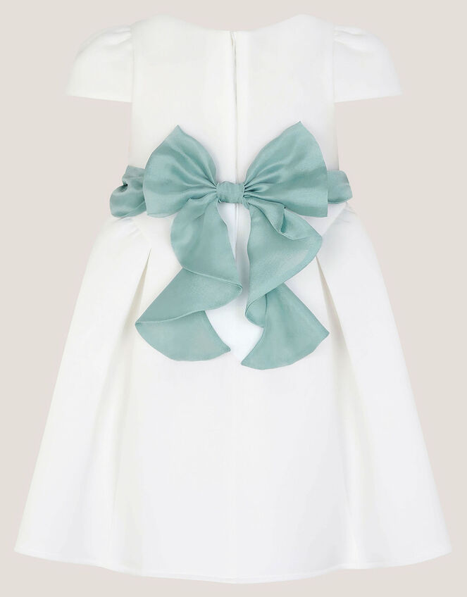 Baby Polly Cap Sleeve Bow Party Dress, Ivory (IVORY), large