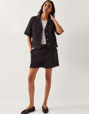 Irina High-Waisted Lace Shorts, Black (BLACK), large