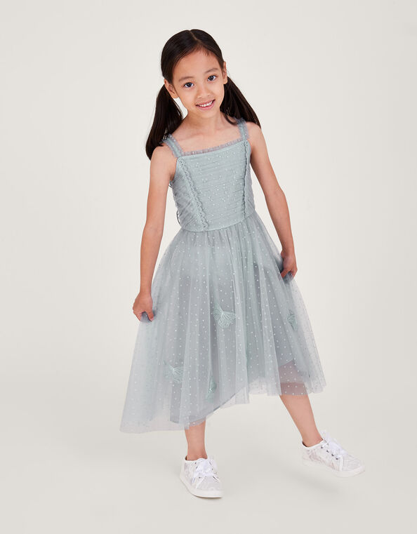 Land of Wonder Butterfly Wings Glitter Dress, Gray (GREY), large