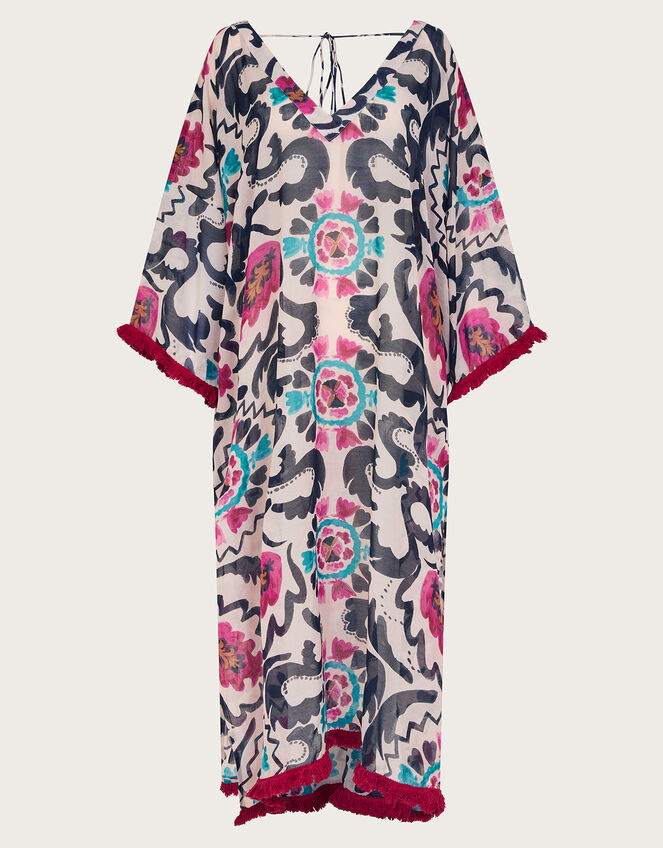 Fringe Print Kaftan, , large