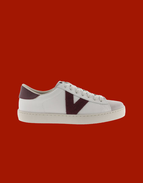 Victoria Berlin Leather & Suede Trainers, Red (BURGUNDY), large
