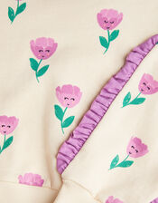 Tulip Print Frilly Sweatshirt, Pink (PINK), large