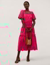 Brooke Cutwork Midi Dress, Pink (PINK), large