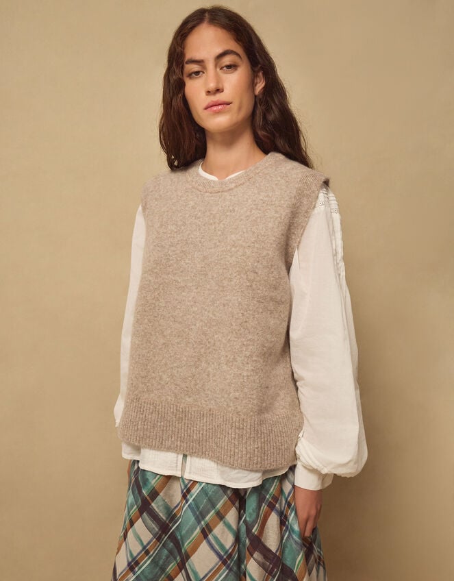 East Genet Mohair Knitted Tank, Mink (MINK), large