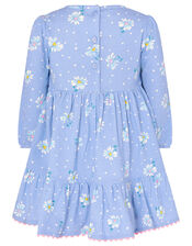 Baby Daisy Jersey Dress in Organic Cotton, Blue (BLUE), large