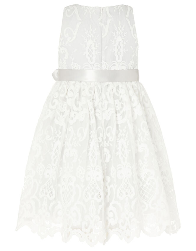 Embroidered Lace Dress, Grey (GREY), large