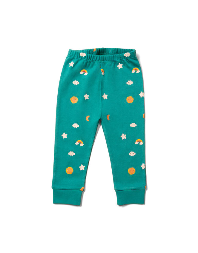 Little Green Radicals Sky Print Pyjamas Set, Blue (TURQUOISE), large