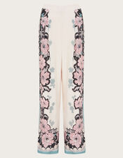 Katrina Floral Wide Leg Pants, Ivory (IVORY), large