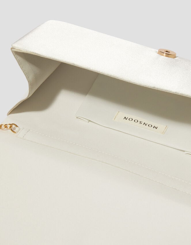 Talia Twisted Satin Clutch Bag, , large