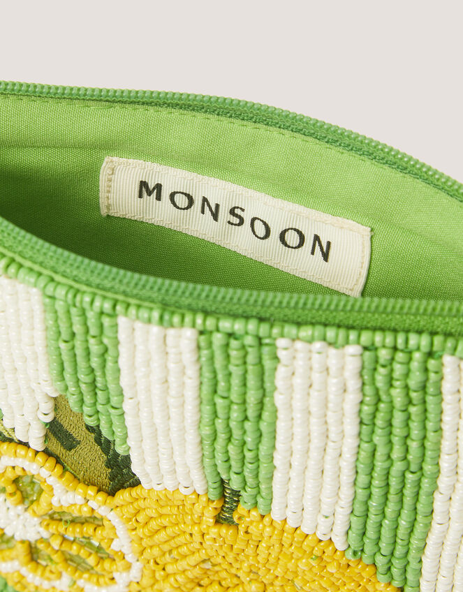 Lemon Beaded Pouch, , large