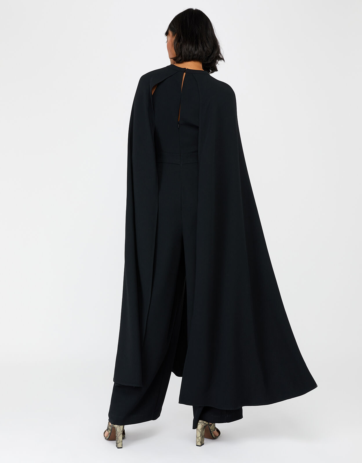 Kimora Cape Wide Leg Jumpsuit Black