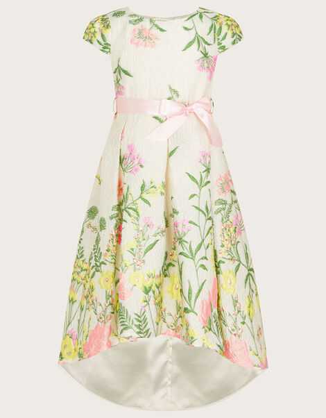 Katharine Floral Jacquard Dress, Ivory (IVORY), large