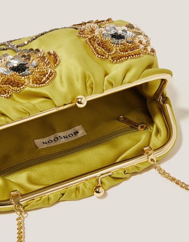 Sora Embellished Satin Clutch Bag, , large