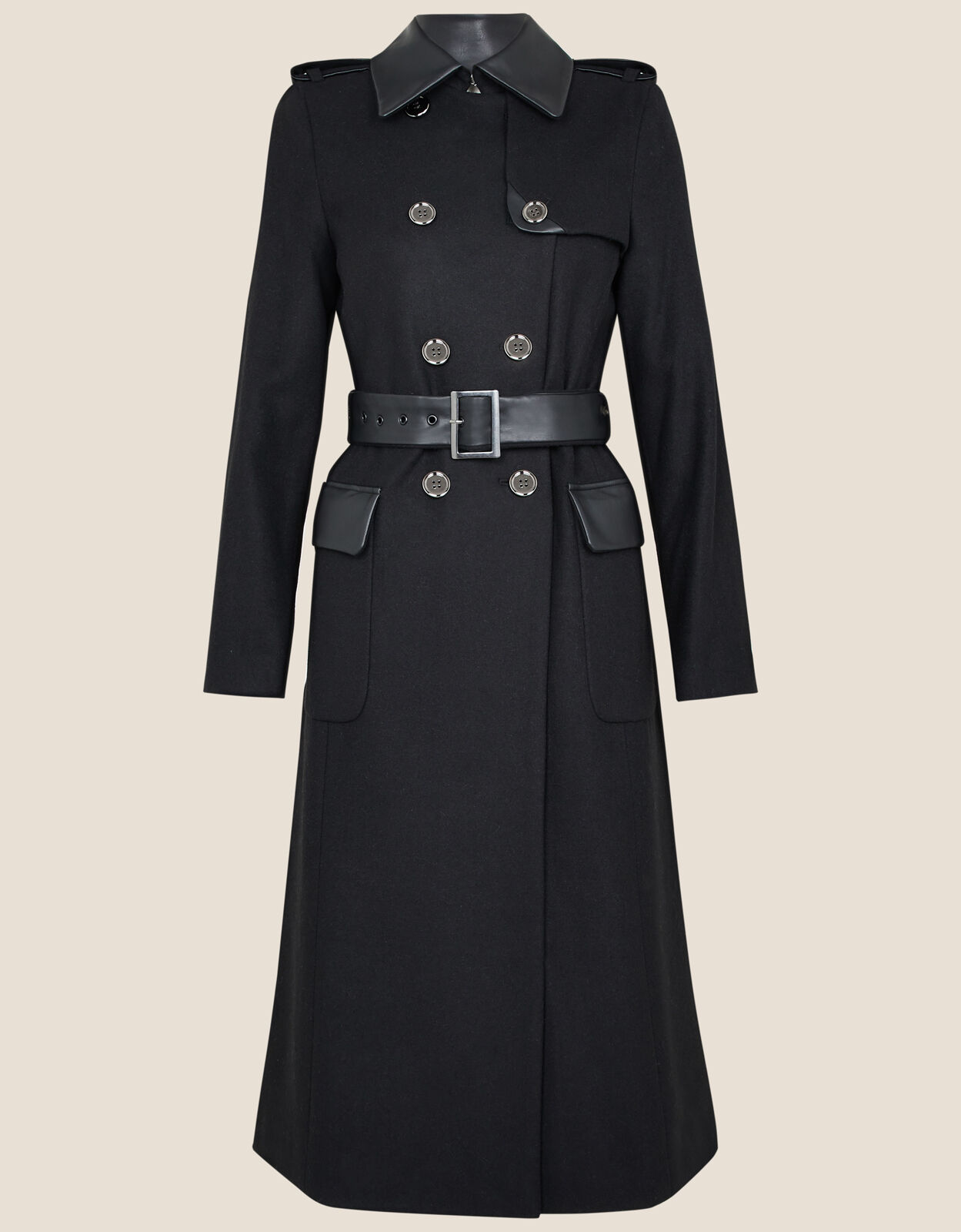 Monsoon wool trench coat clearance