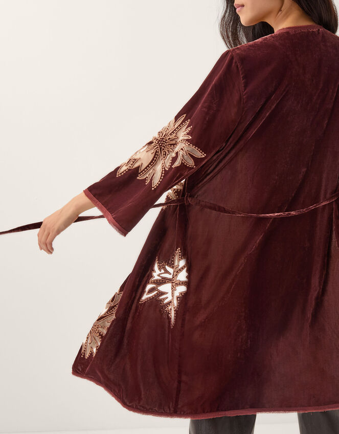 Jaz Embroidered Velvet Kimono, Copper (COPPER), large