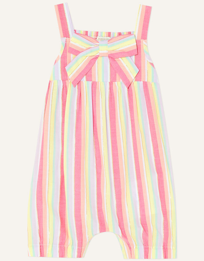 Baby Rainbow Stripe Romper, Pink (PINK), large