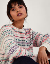 Fair Isle Sweater, Ivory (IVORY), large