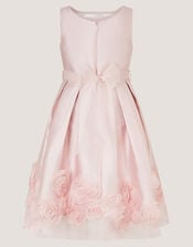 Appliqu&eacute; Rose Party Dress, Pink (DUSKY PINK), large
