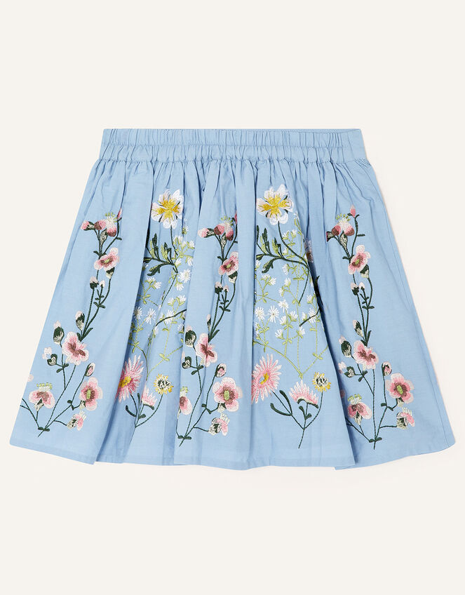Boutique Meadow Embroidered Skirt, Blue (BLUE), large