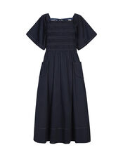 Mirla Beane Puff Sleeve Dress, Blue (NAVY), large