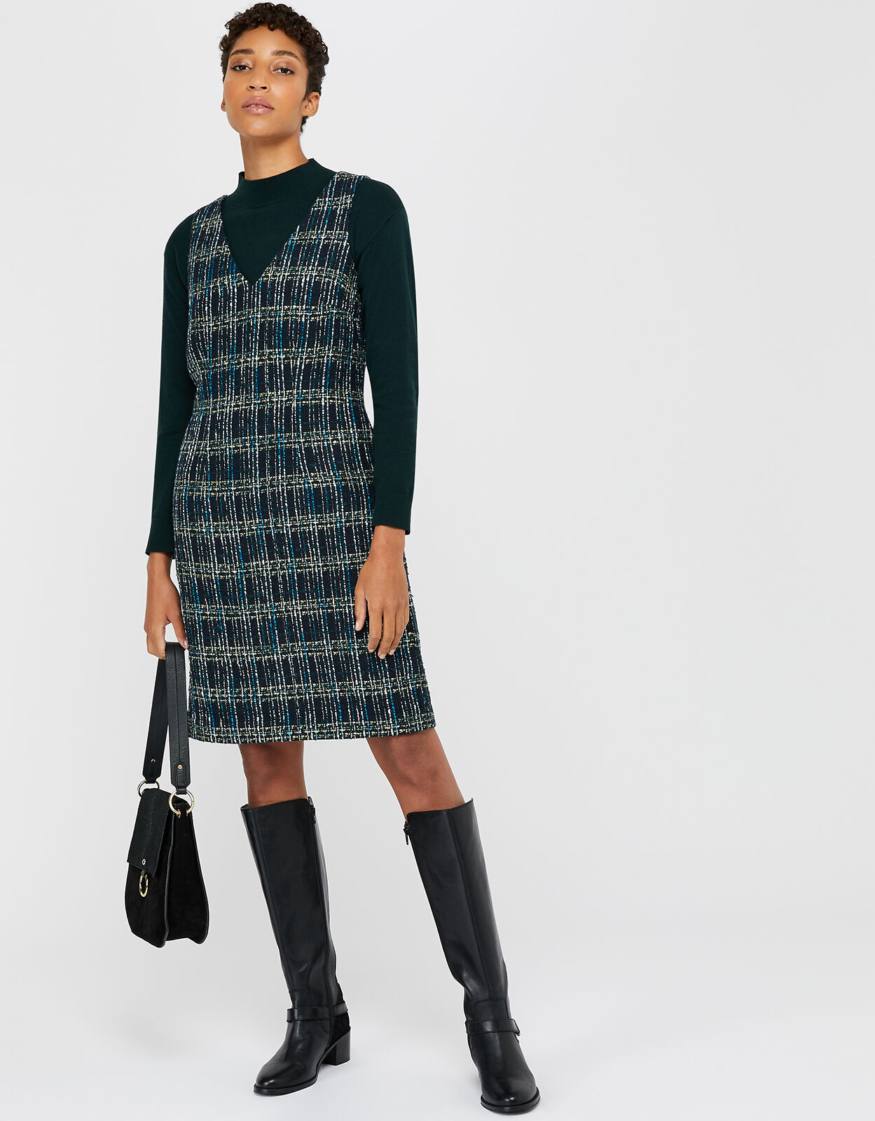 Talia Check Dress Teal