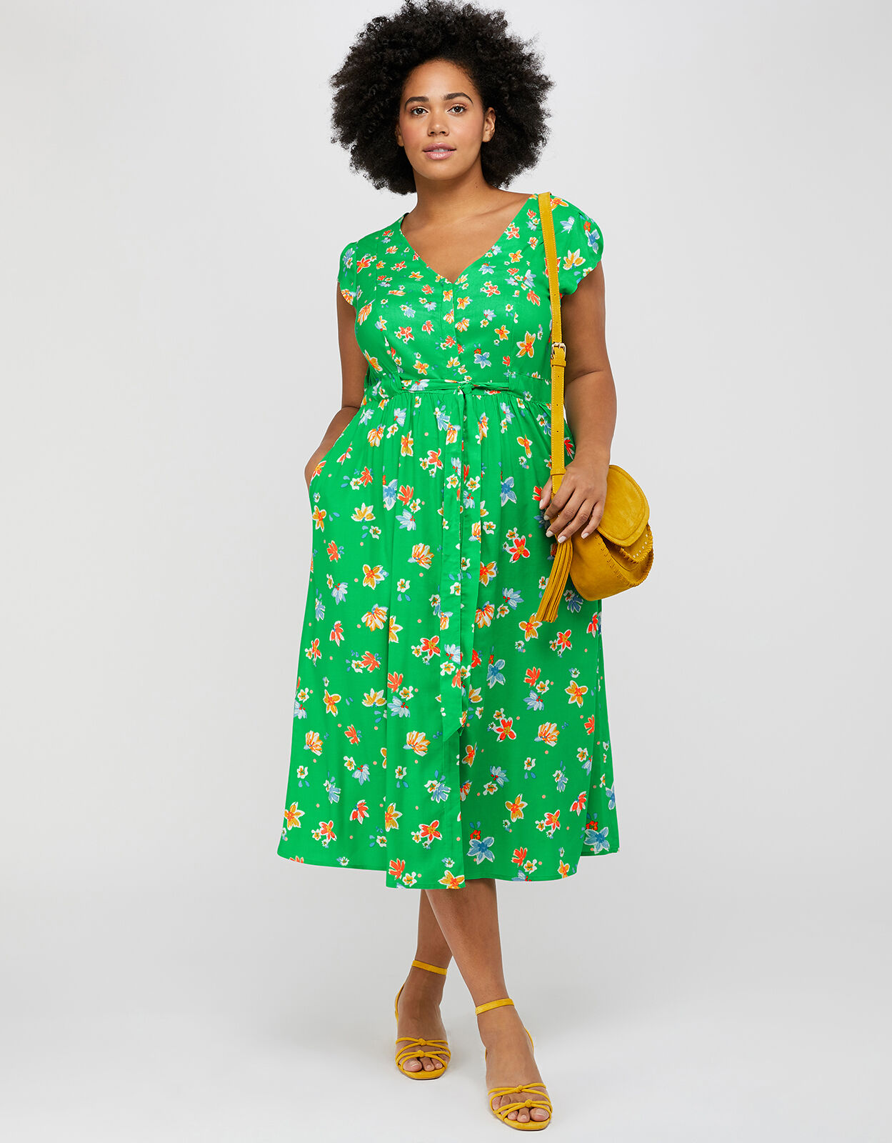 monsoon green floral dress