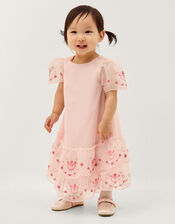 Baby Heart Embroidered Mesh Party Dress, Pink (PINK), large