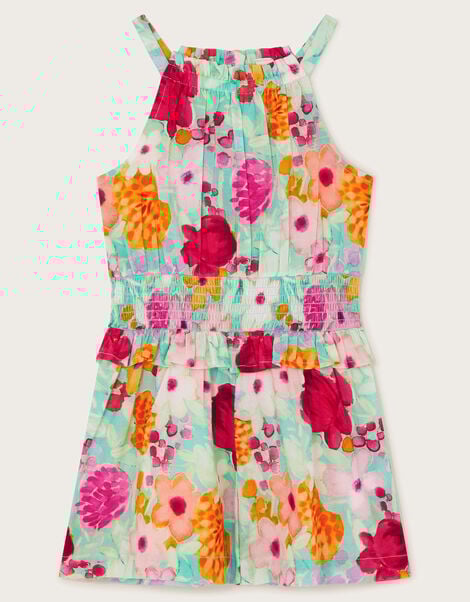 Floral Print Playsuit, Green (GREEN), large
