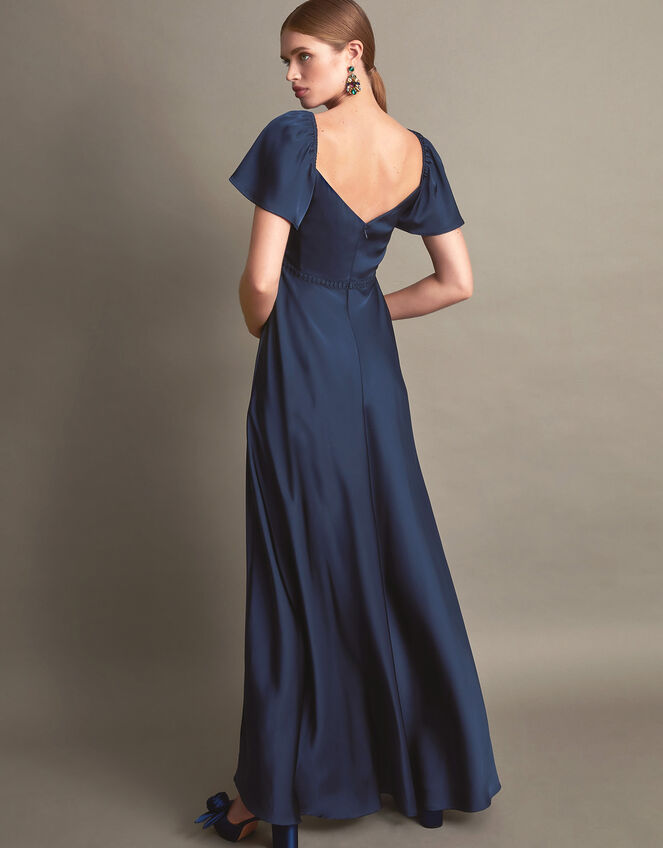 Savannah Satin Maxi Dress, Blue (NAVY), large
