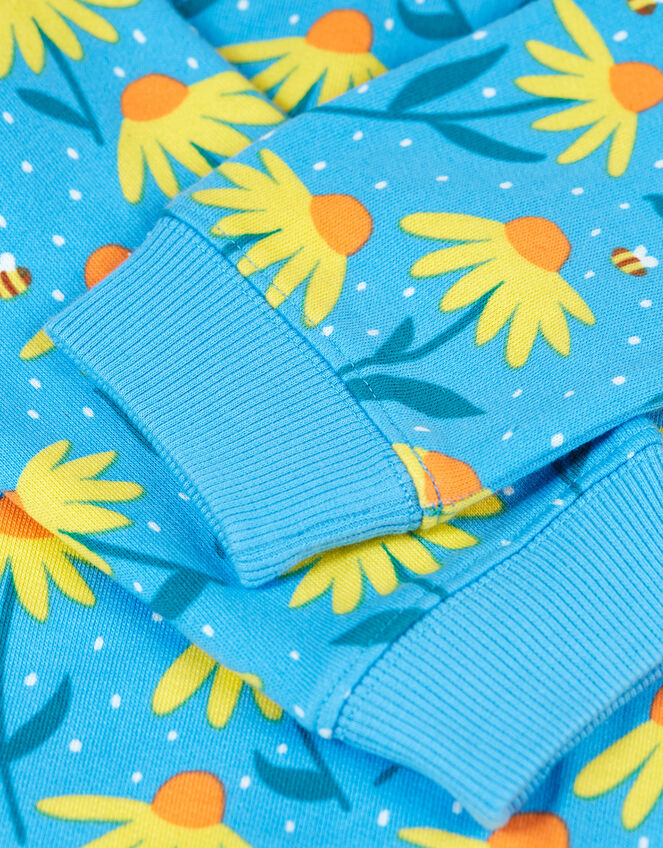 Frugi Floral Print Jumper, Blue (BLUE), large