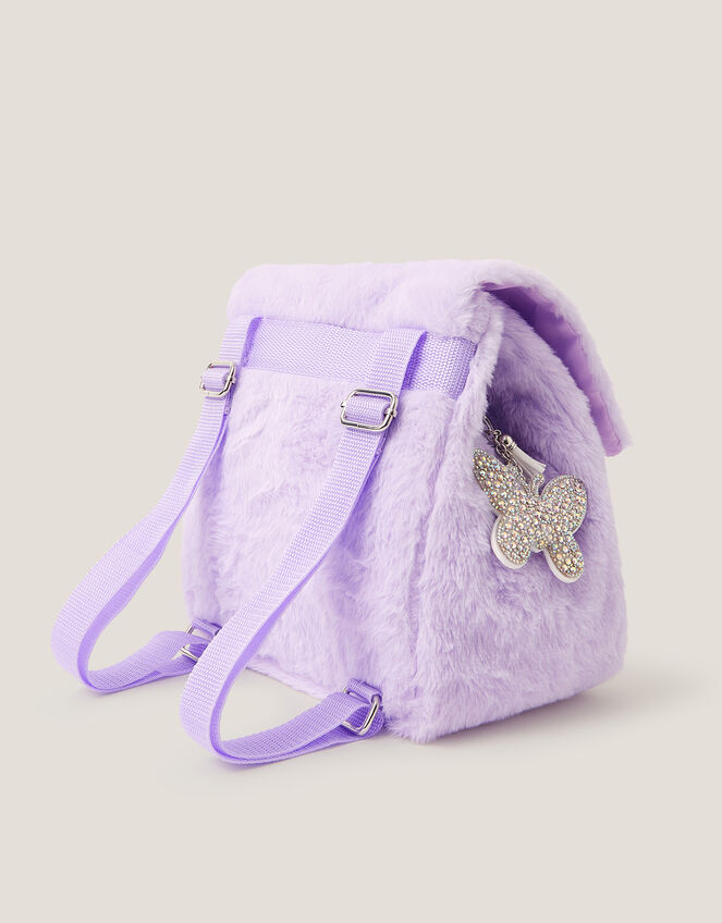 Fluffy Backpack with Butterfly Charm | Accessories | Monsoon Global.