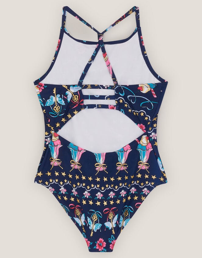 Ice Cream Print Swimsuit, Blue (NAVY), large