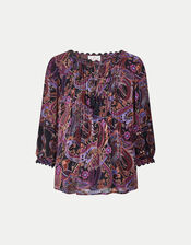 East Paisley Print Blouse, Multi (MULTI), large