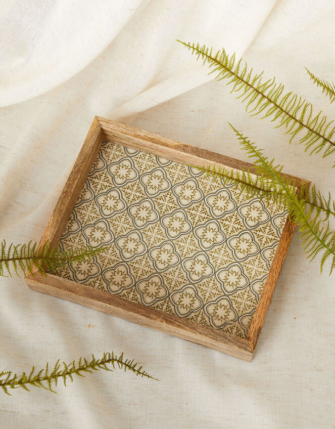 Mosaic Natural Wooden Tray, , large