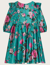 Suzanna Floral Print Satin Dress, Multi (MULTI), large