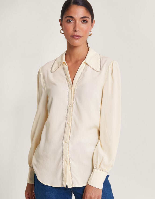Dani Diamante Blouse, Ivory (IVORY), large