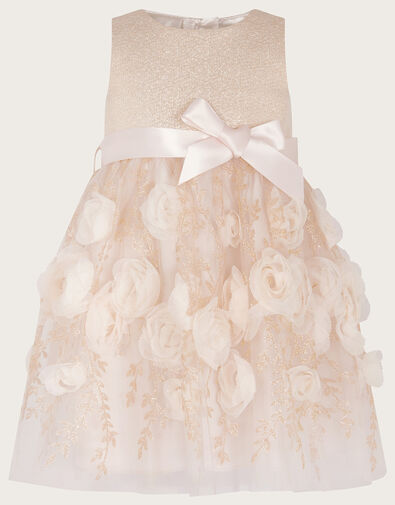 Baby Ella Roses 3D Dress Gold, Gold (GOLD), large
