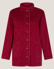 Mandy Corduroy Quilted Jacket, Red (BURGUNDY), large