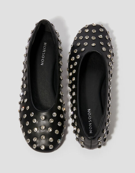 Julia Jewel Ballet Flats, Black (BLACK), large