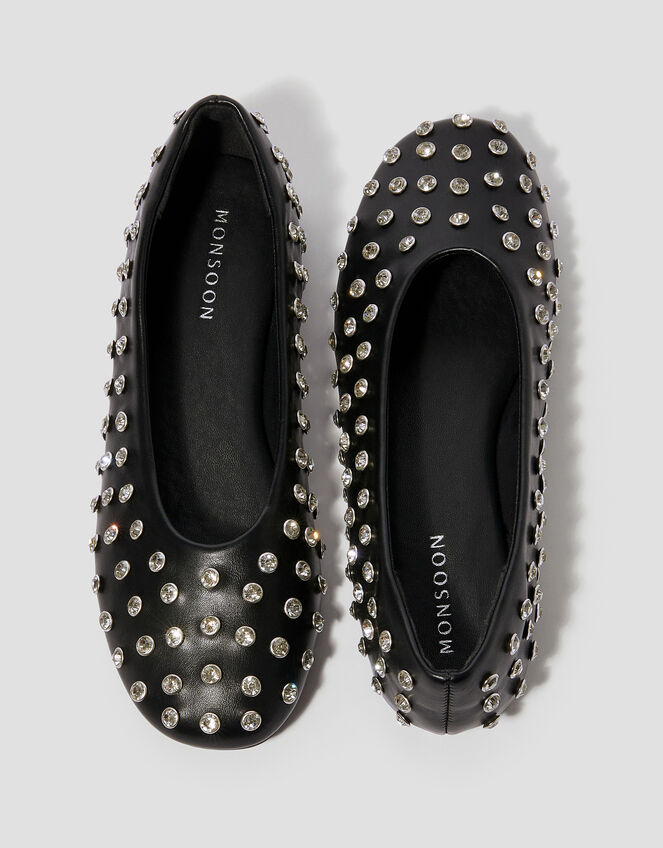 Julia Jewel Ballet Flats, Black (BLACK), large