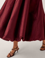 Mya Fit and Flare Midi Dress, Red (BURGUNDY), large