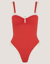 Sabrina Two Tone Swimsuit, Orange (RUST), large