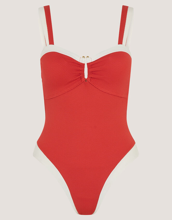 Sabrina Two Tone Swimsuit, Orange (RUST), large