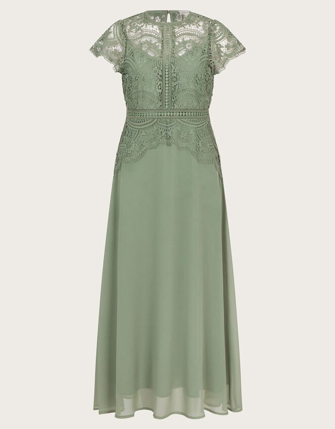 Monica Lace Midi Bridesmaid Dress, Green (OLIVE), large