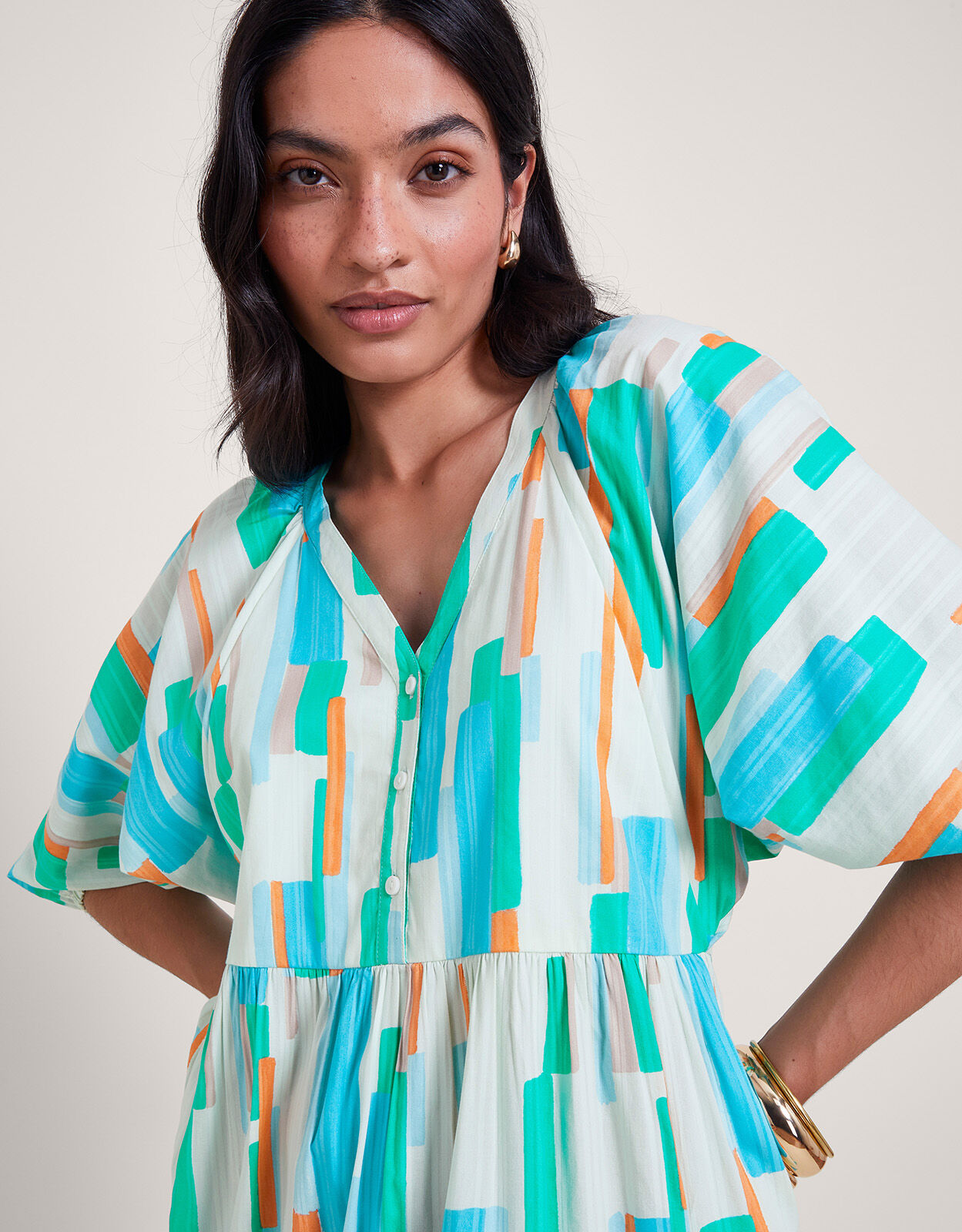 Grace Block Dress Ivory Day Dresses Monsoon Global