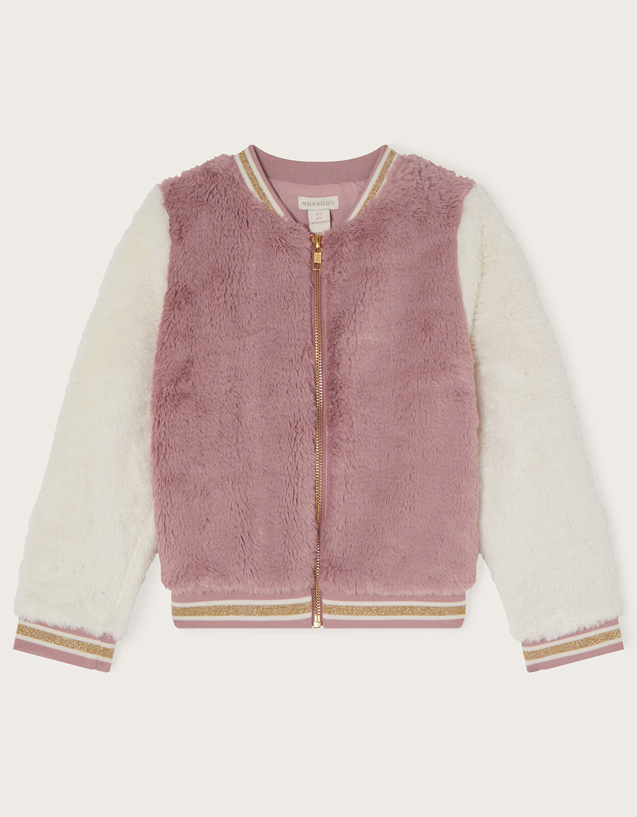 Pink faux clearance fur bomber jacket