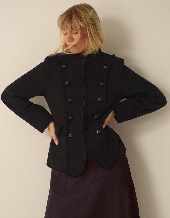 Mallory Military Jacket, Black (BLACK), large