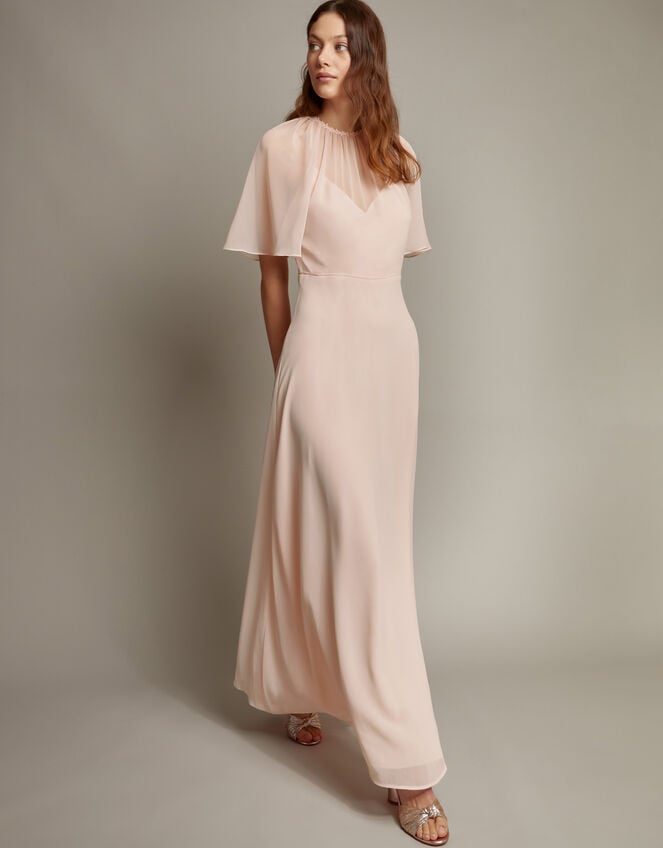 Mona Angel Sleeve Maxi Dress, Pink (BLUSH), large