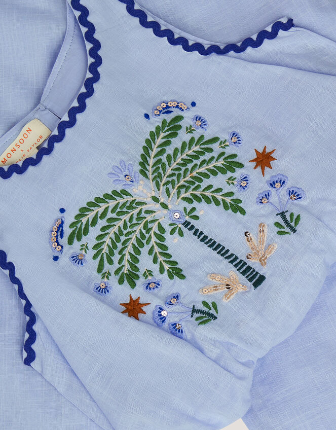 Monsoon x Charlie Taylor Embroidered Top & Trousers Set, Blue (BLUE), large