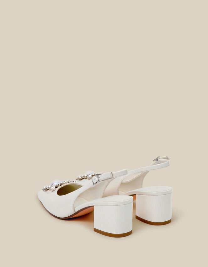 Wynn Pearl Slingback Heels, Ivory (IVORY), large